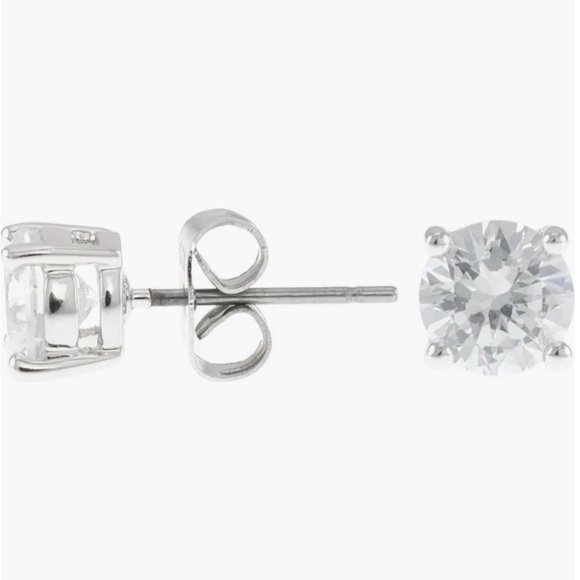 NWT, CZ by Kenneth Jay Lane Round CZ Stud Earrings - Picture 1 of 2